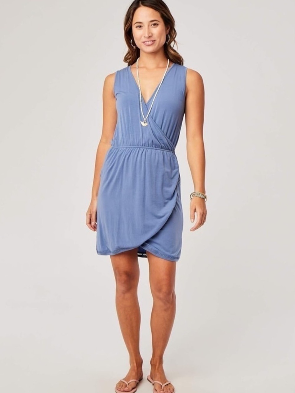 Carve Designs Kendall Sleeveless Summer Dress Coastal Blue Sz M
